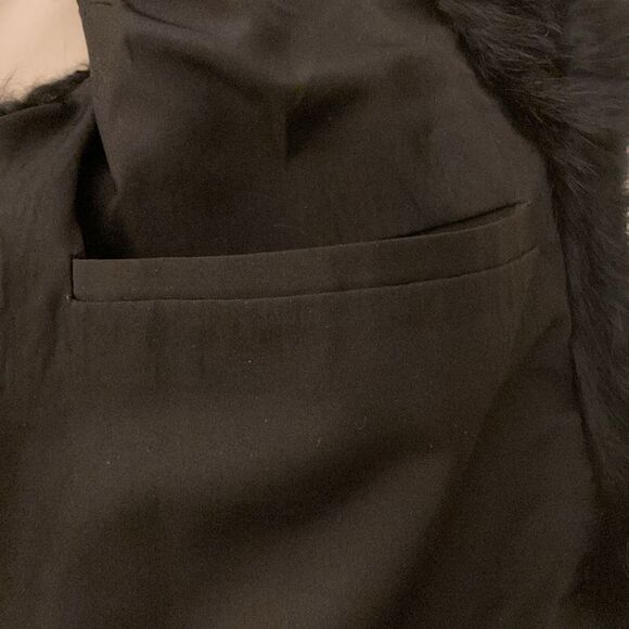 Adrienne Landau Genuine Rabbit & Lamb Black Vest with Leather Back. Size Small. - Picture 5 of 7